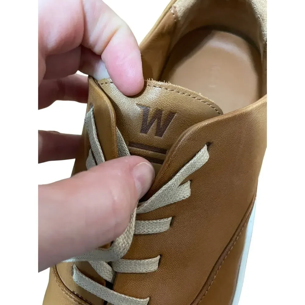 Wolf & Shepherd Cruise Derby Honey Leather Sneakers Mens 8 Portugal W&S‎ Brown
